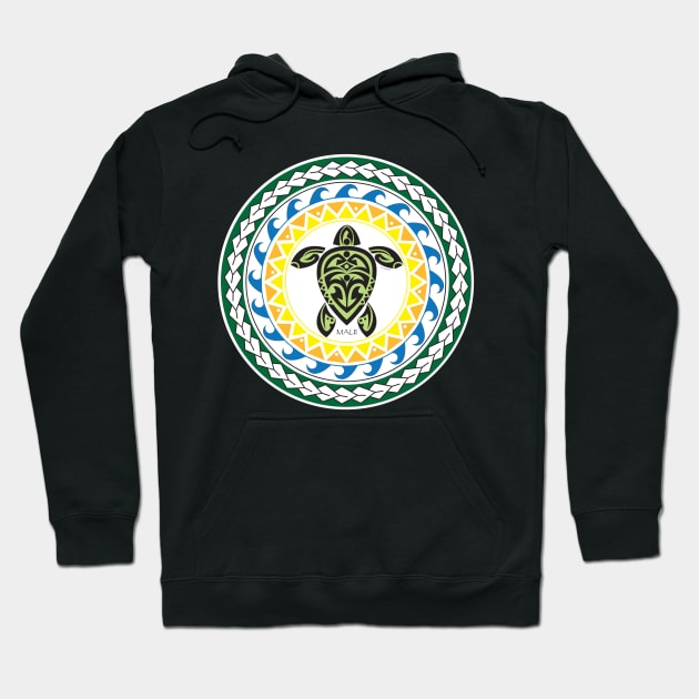 Tribal Turtle Tattoo Mandala Maui Hoodie by srwdesign